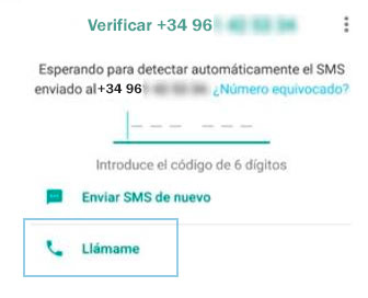 Verificar whatsapp mediante llamada